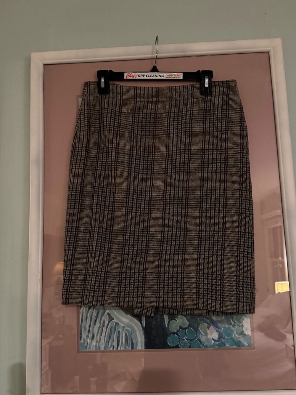 J. Crew Brown Plaid Pencil Skirt